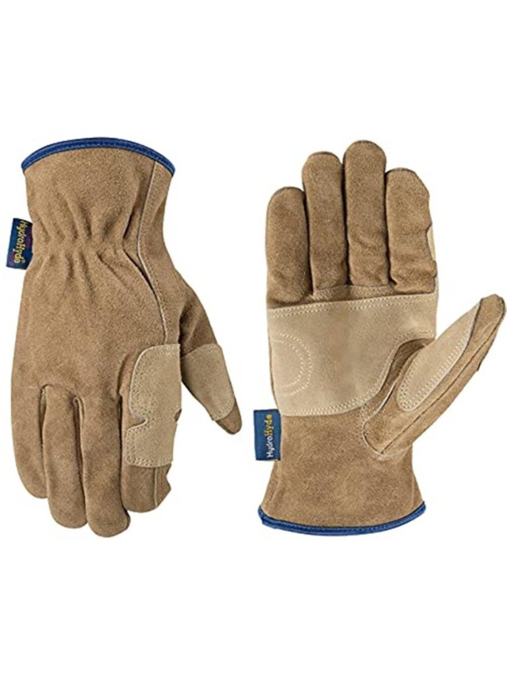 Mens Leather Work Gloves Cowhide Water Resistant Reinforced Palm Construction